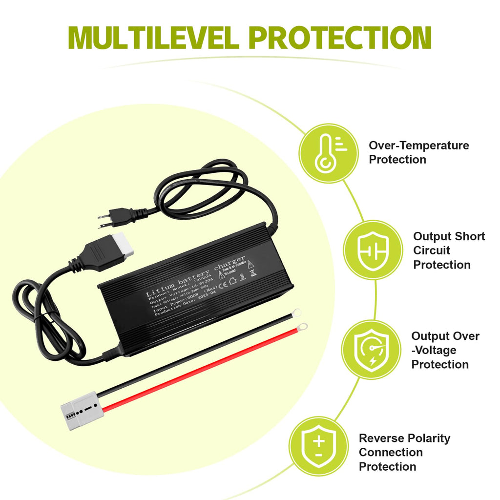 14.6V 20A LiFePO4 Battery Charger with Anderson Connector T56059