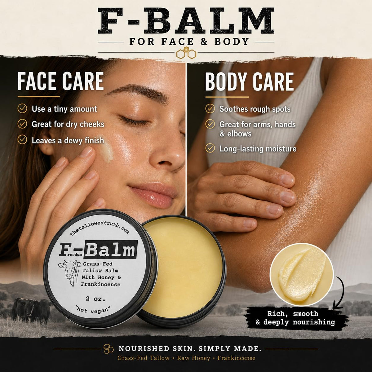 Beef Tallow and Honey Balm, 2 oz R67223