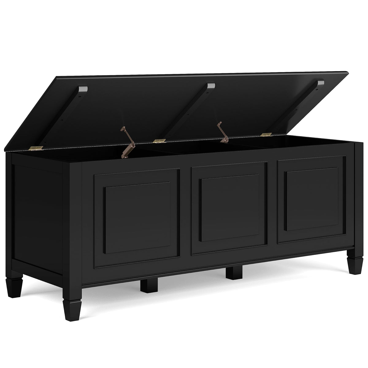 Black Solid Wood Trunk Bench N1491