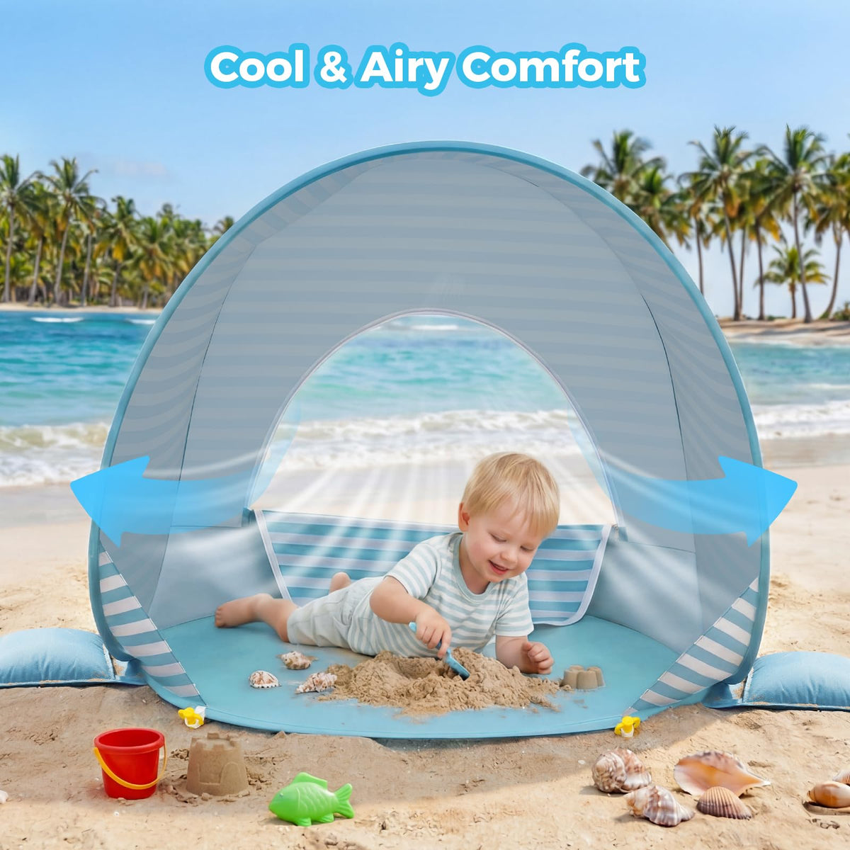 Pop Up Baby Beach Tent with UPF50+ UV Protection M627816