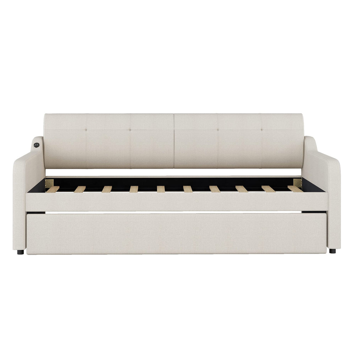 Twin Size Upholstered Daybed with Trundle I9394