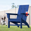 Adirondack Chair with Cup Holder, HDPE Plastic Patio Chairs J353452