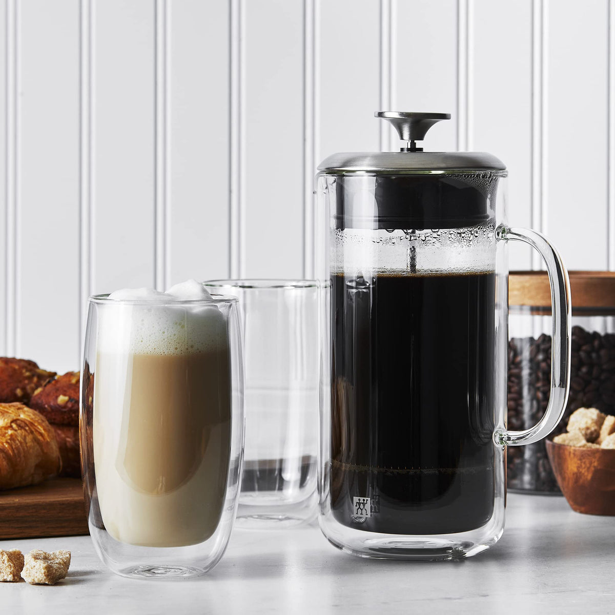 Double Wall French Press and Latte Glass E867942