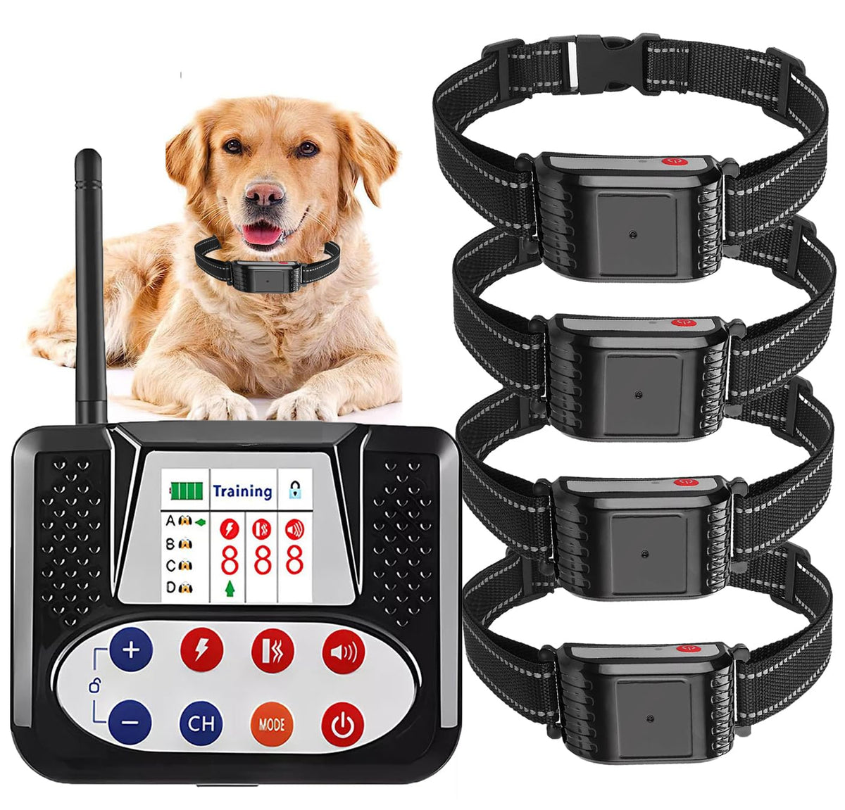Wireless Electric Dog Fence & Training Collar 2-in-1, Waterproof Rechargeable, Up to 8 Acre E293015