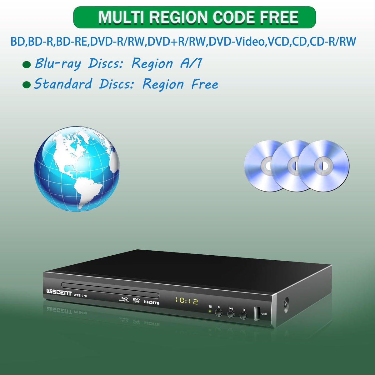Blu Ray DVD Player Full HD 1080p Region A/1 W875215