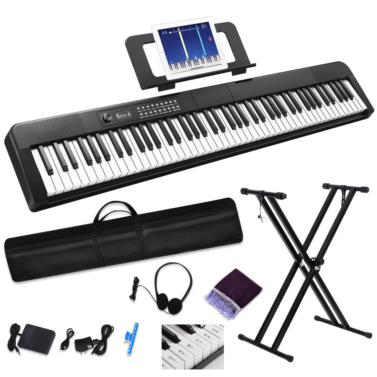 88 Key Electric Digital Piano with Semi Weighted Keys O105