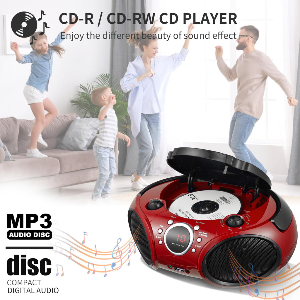 Portable CD Player Boombox K7602