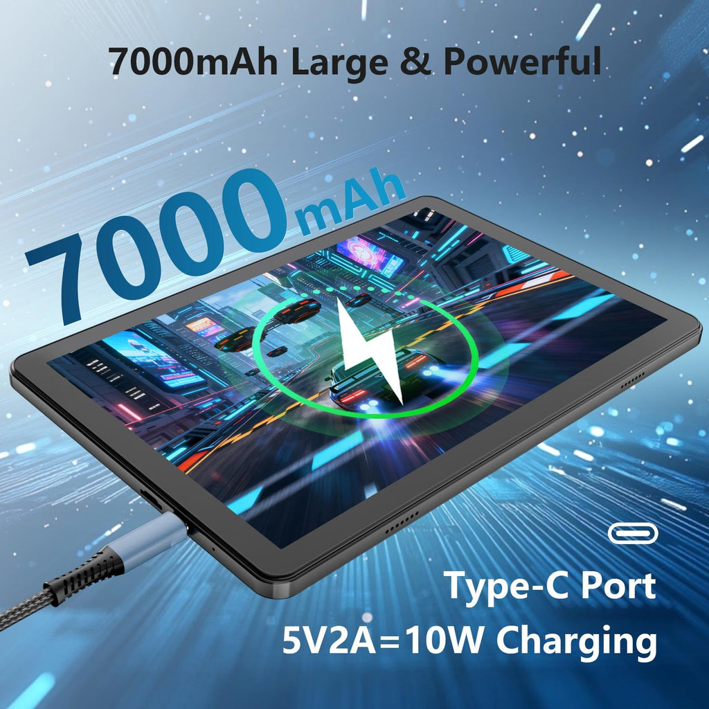 Android Tablet 10 inch, 26GB RAM 128GB ROM 7000 mAh Black J47686