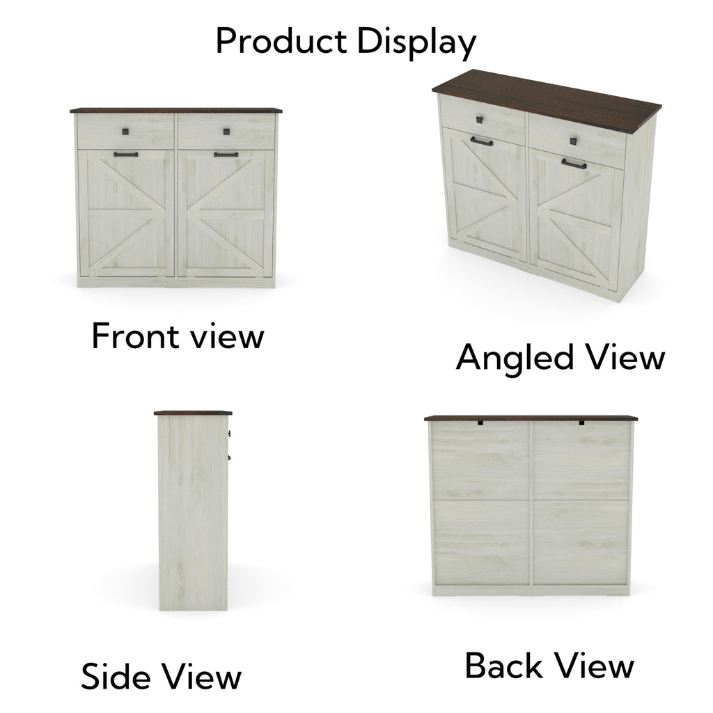 Double Tilt Out Trash Cabinet with Hideaway Drawer N77784