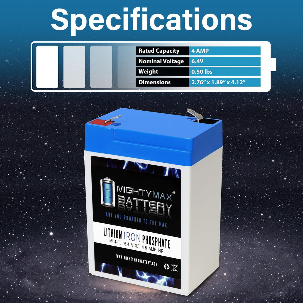 6V 4.5AH Lithium Replacement Battery H9987