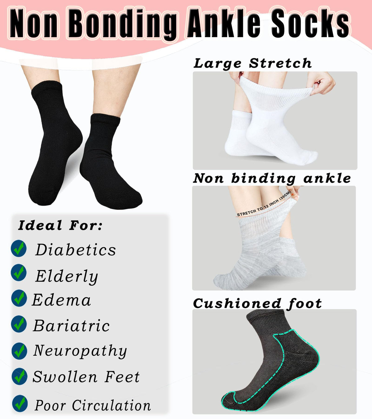 Non Binding Ankle Socks 6 Pairs R681
