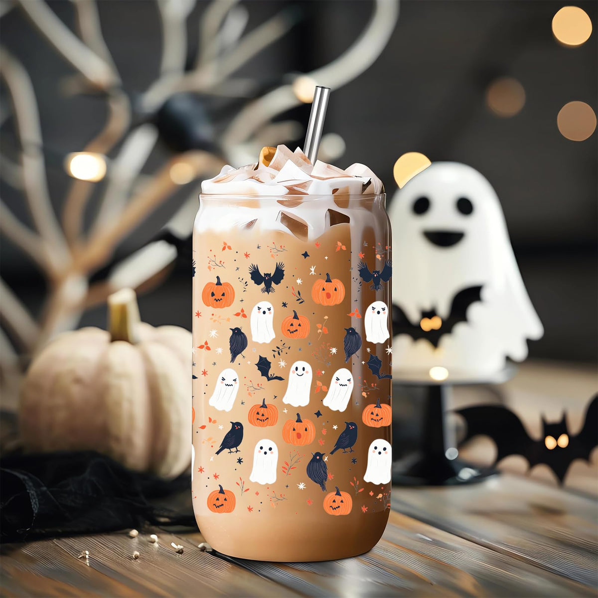 22oz Glass Tumbler with Lid & Straw V992