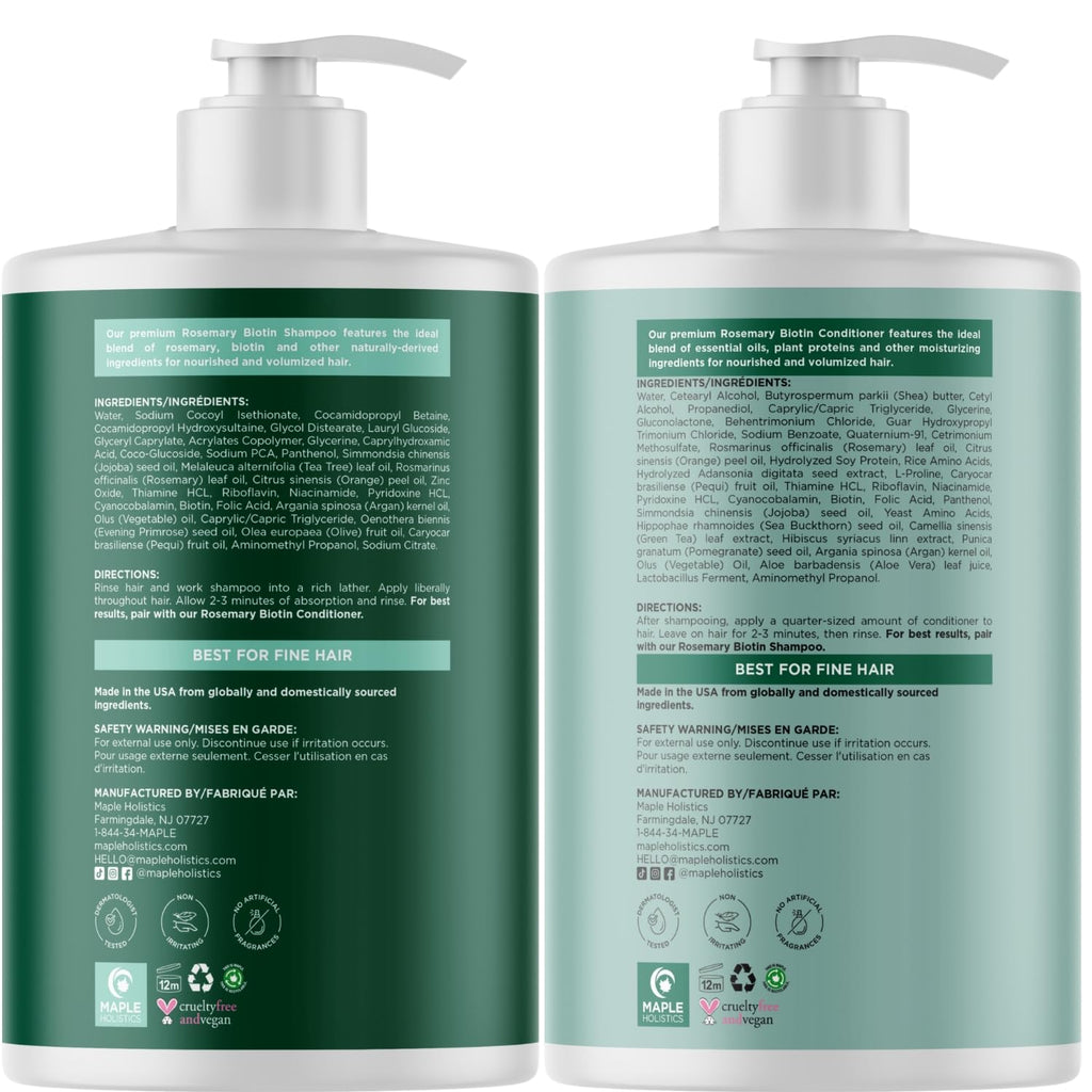 Biotin Rosemary Shampoo and Conditioner Set 32 Fl Oz Each G118