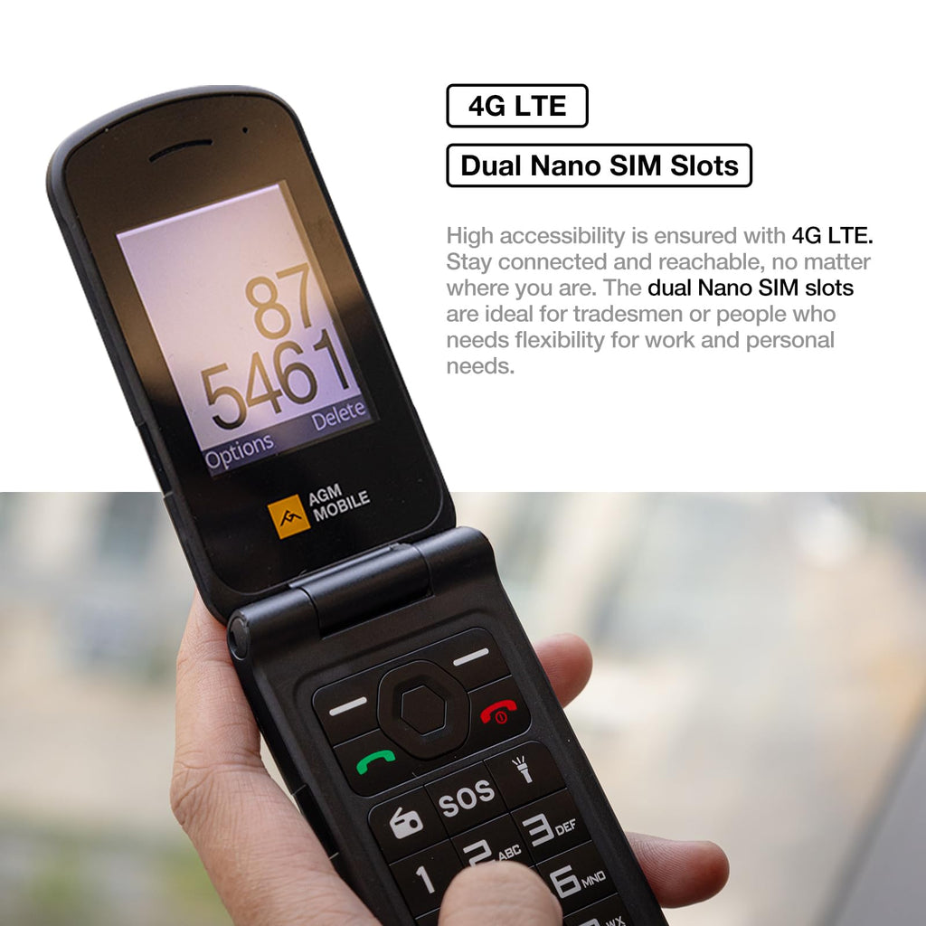 4G LTE Dual SIM IP69K Waterproof Rugged Flip Phone Q35615
