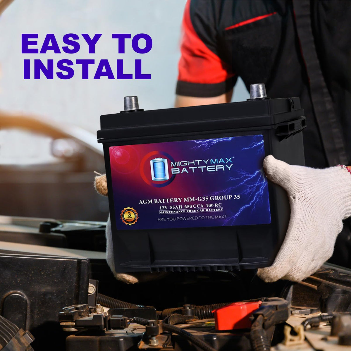 12V 55Ah AGM Replacement Battery J593