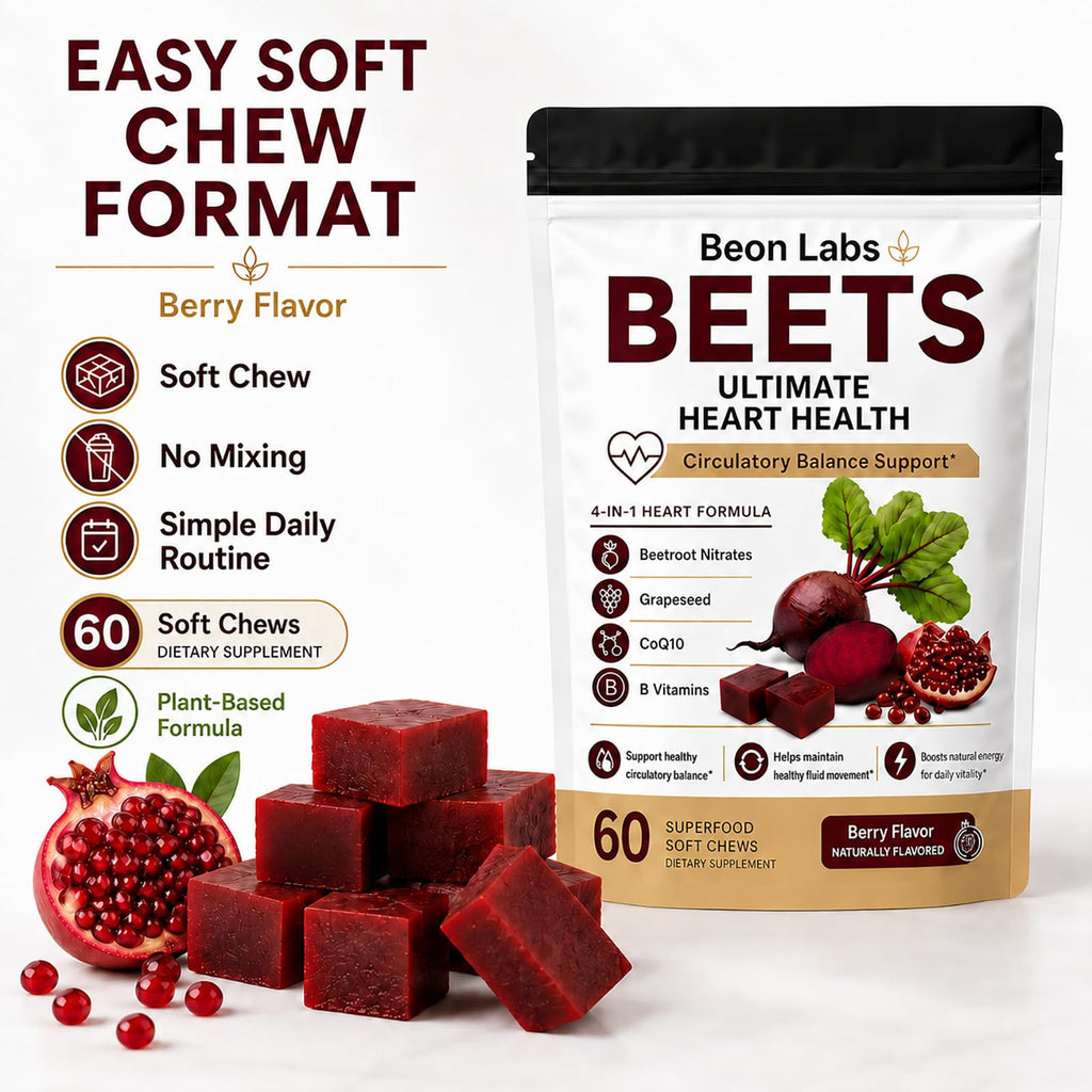 Beetroot Chews with CoQ10 & Grape Seed Extract, 60 Chews D509150