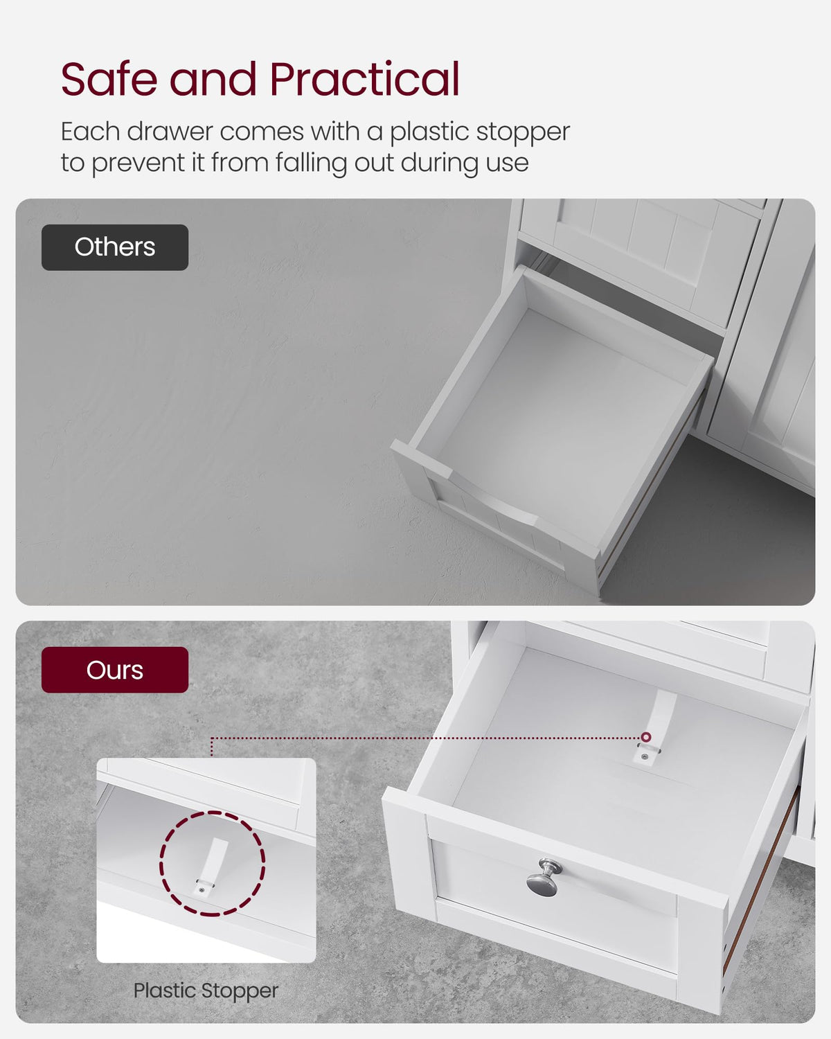 Bathroom Storage Cabinet with 3 Drawers Q6248