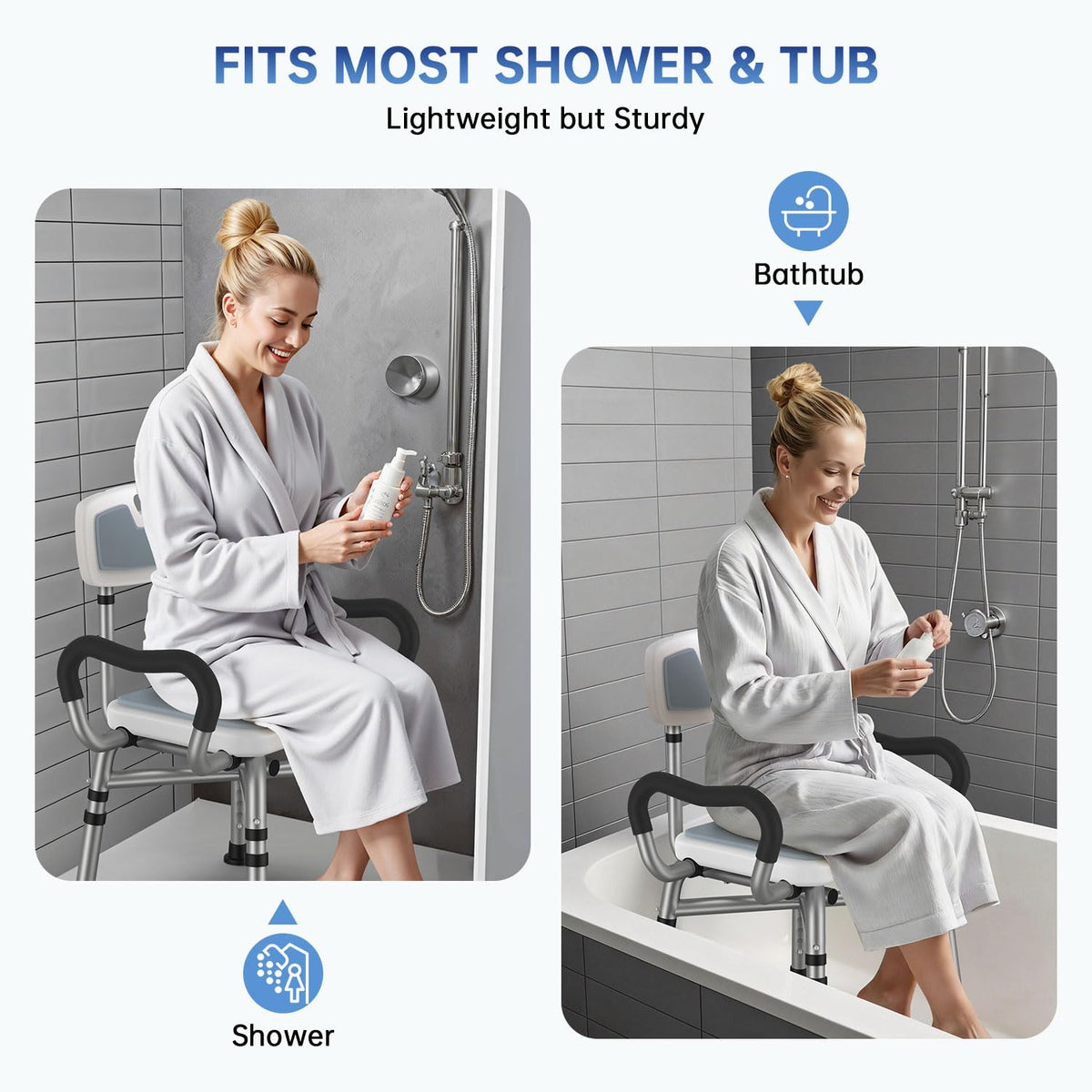 Shower Chair with Arms and Back U9714
