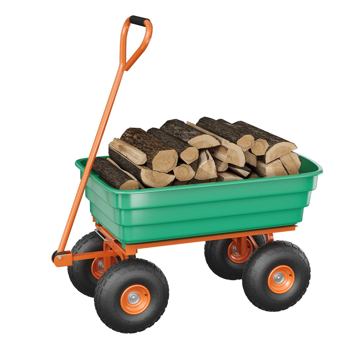 Heavy Duty 4 Cu Ft 1200Lbs Utility Wagon with 10" No-Flat Tires K853