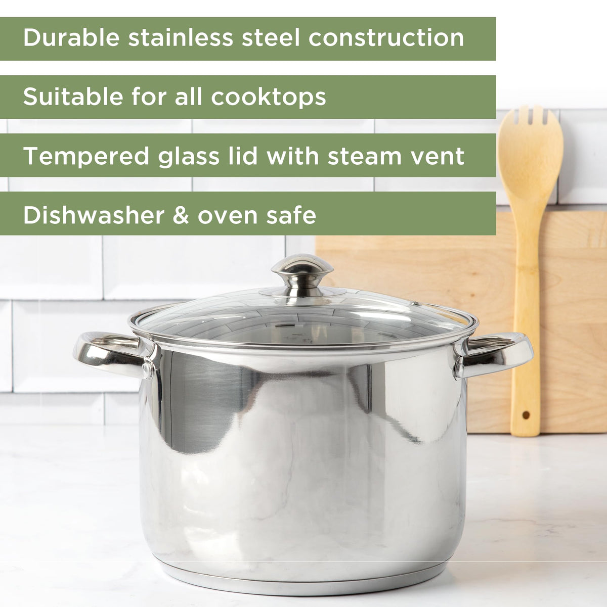 Stainless Steel 8-Quart Stock Pot with Glass Lid X846