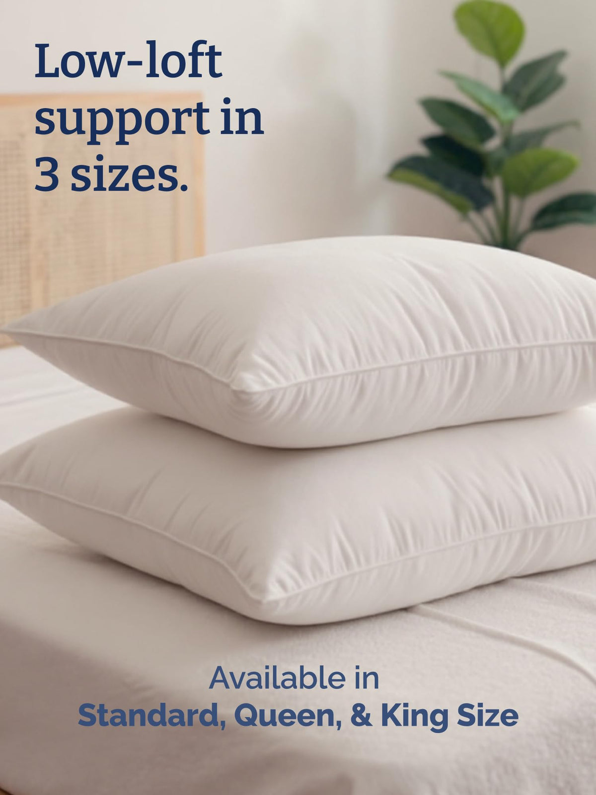 100% Cotton King Size Bed Pillows Set of 2 White G943473
