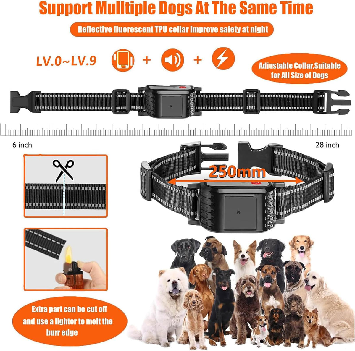 Wireless Electric Dog Fence & Training Collar 2-in-1, Waterproof Rechargeable, Up to 8 Acre E293015