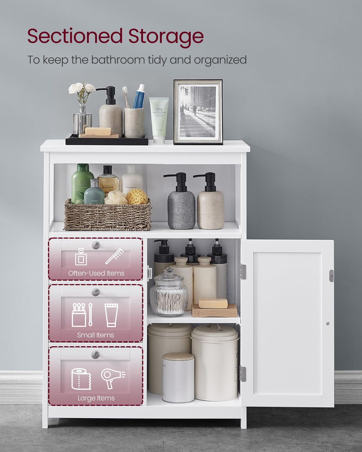 Bathroom Storage Cabinet with 3 Drawers Q6248