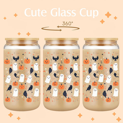 22oz Glass Tumbler with Lid & Straw V992