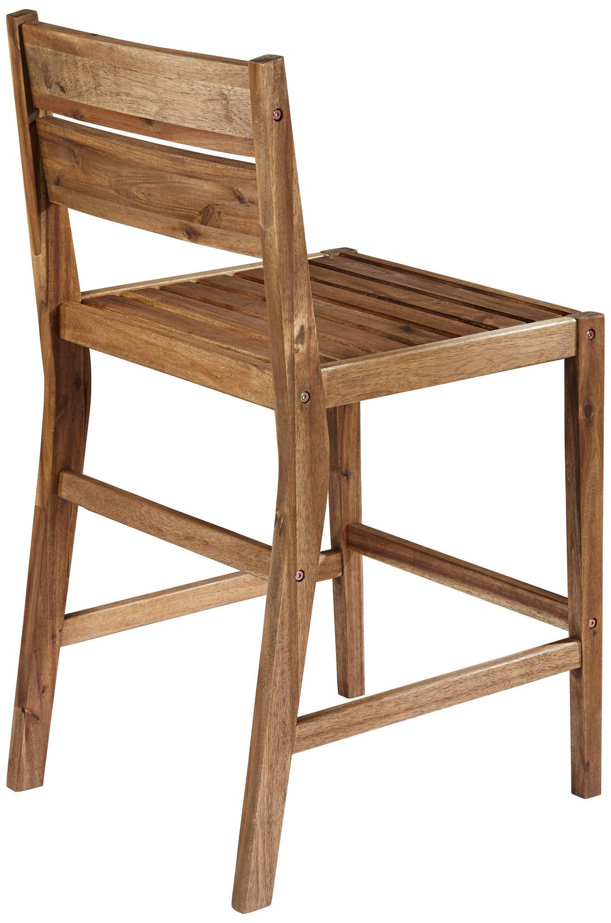 Acacia Wood Outdoor Bar Stools Set of 2 Brown 24" High Z6749