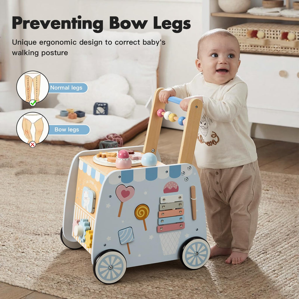 Wooden Baby Walker with Wheels F59435