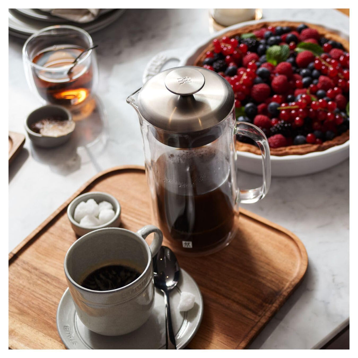 Double Wall French Press and Latte Glass E867942