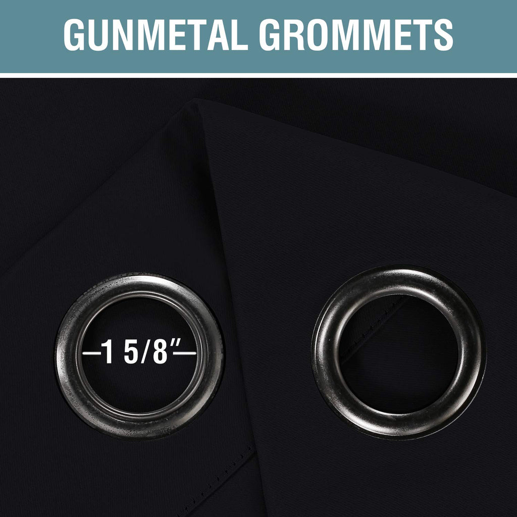 100% Blackout Thermal Insulated 96 inch Grommet Curtains S7417