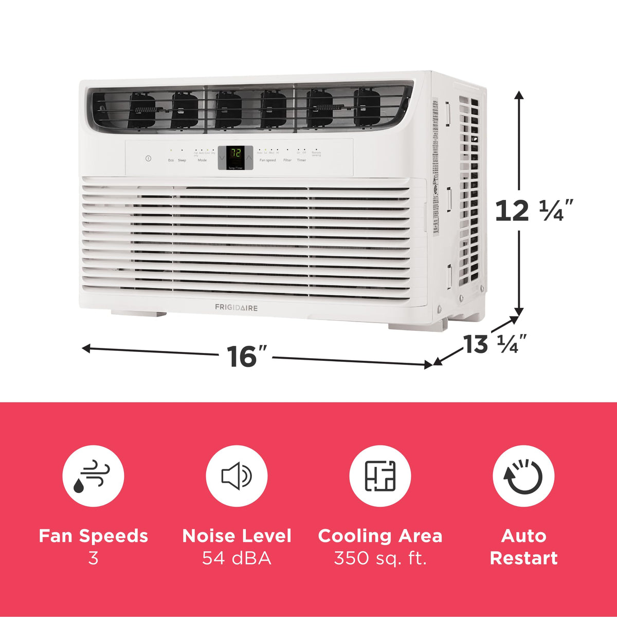 8,000 BTU White Window Air Conditioner with Remote Control B884