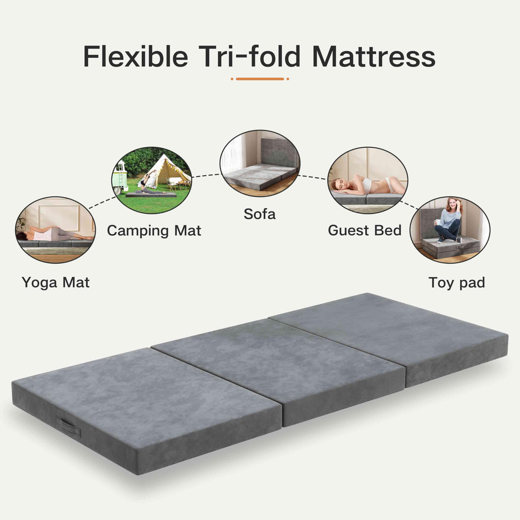 4 Inch Twin Tri-Fold Mattress Topper Y768
