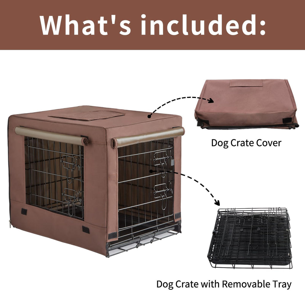 Brown Collapsible Metal Dog Crate O898