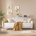 Twin Size Upholstered Linen Daybed with Metal Legs P447379