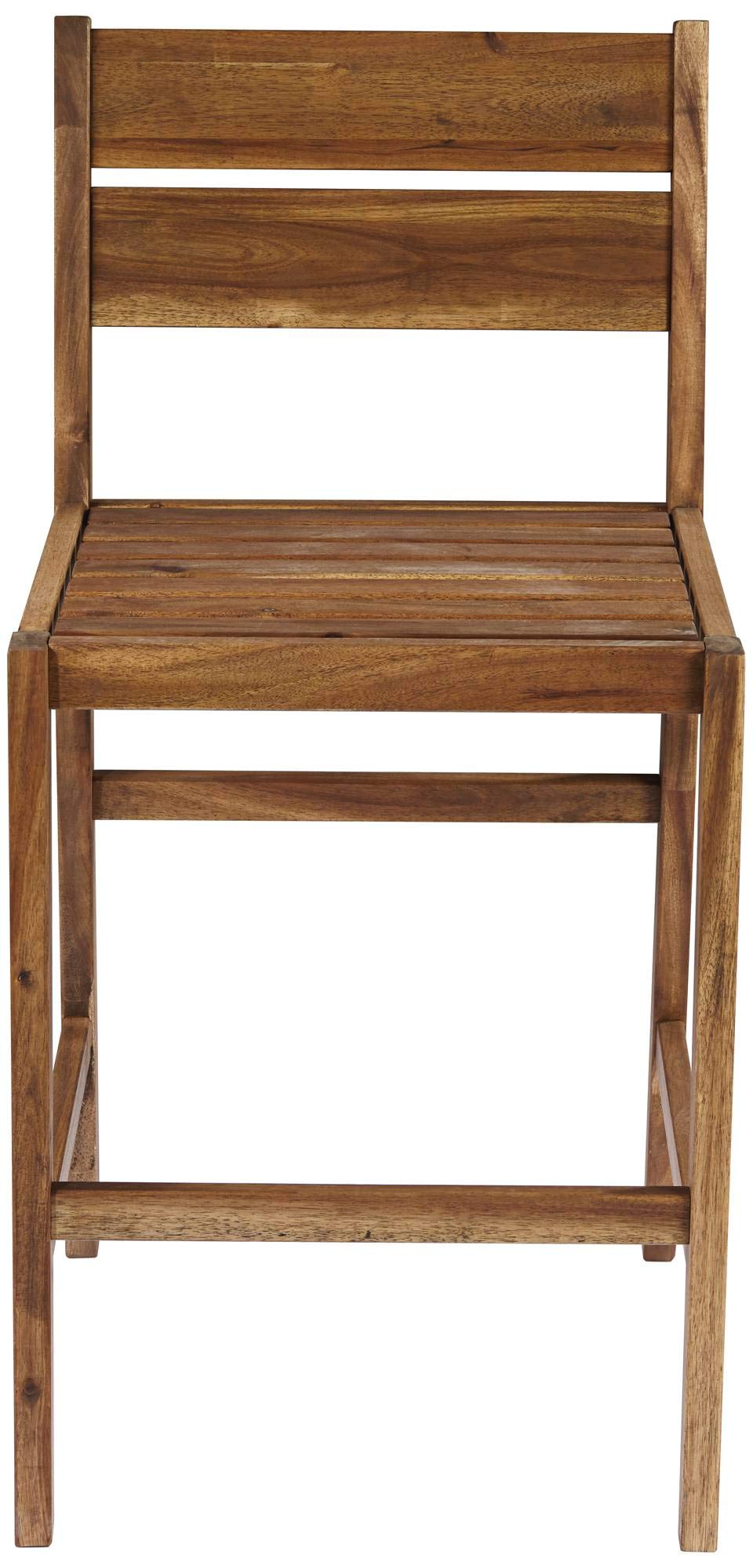Acacia Wood Outdoor Bar Stools Set of 2 Brown 24" High Z6749
