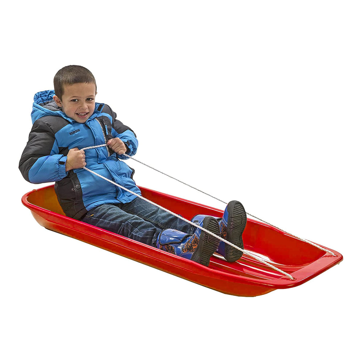 48 Inch Plastic Snow Toboggan Sled with Pull Rope P476311