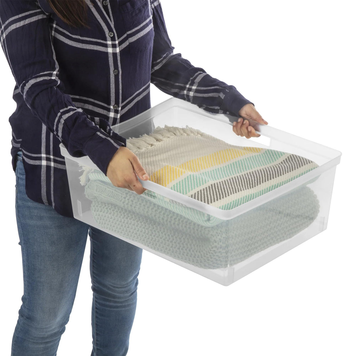 White 3-Drawer Plastic Storage Tower with Clear Bins K69438