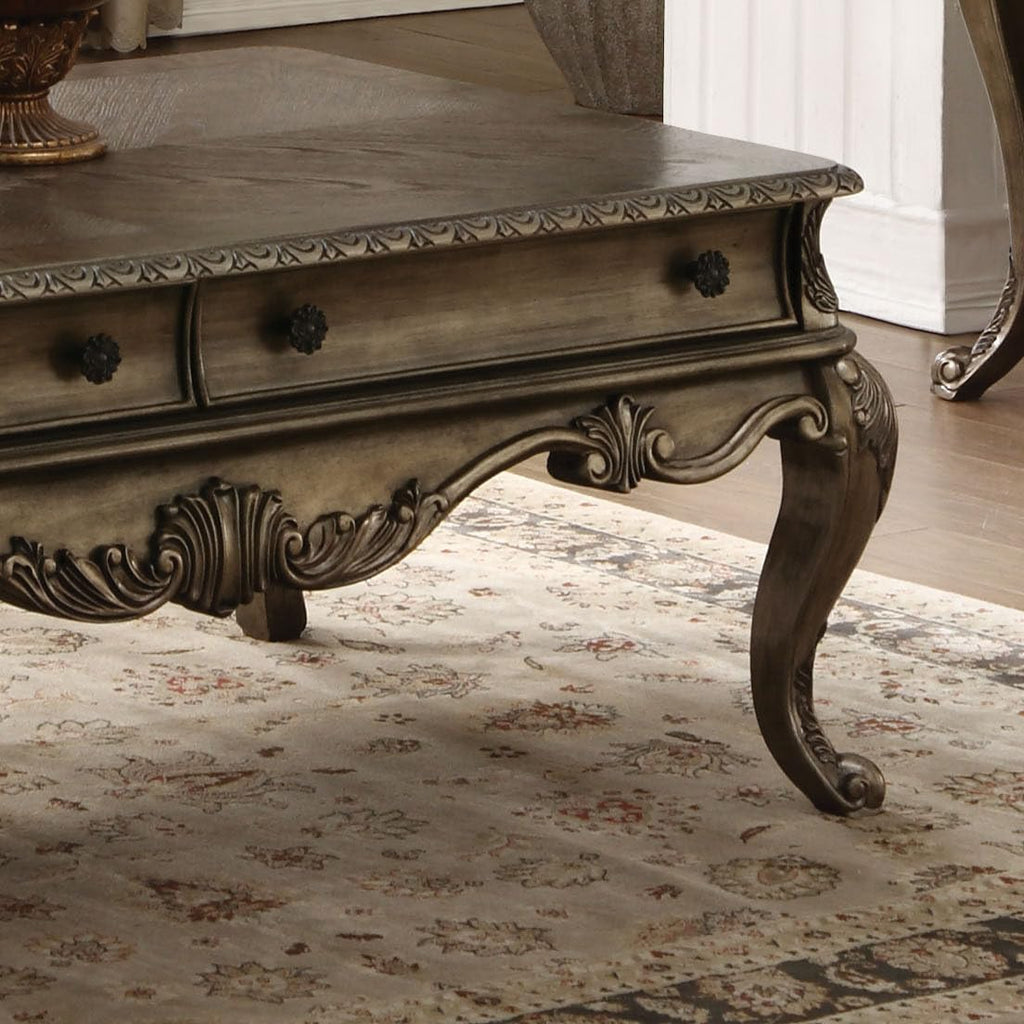 Oak Sofa Table with 2 Drawers and Bottom Shelf V19694