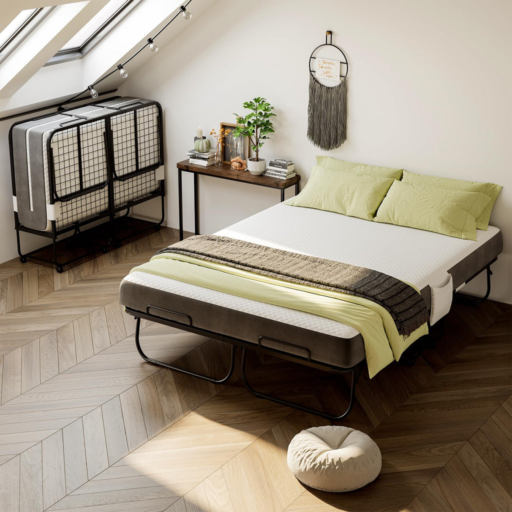 Full Size Folding Bed with Memory Foam Mattress T9923