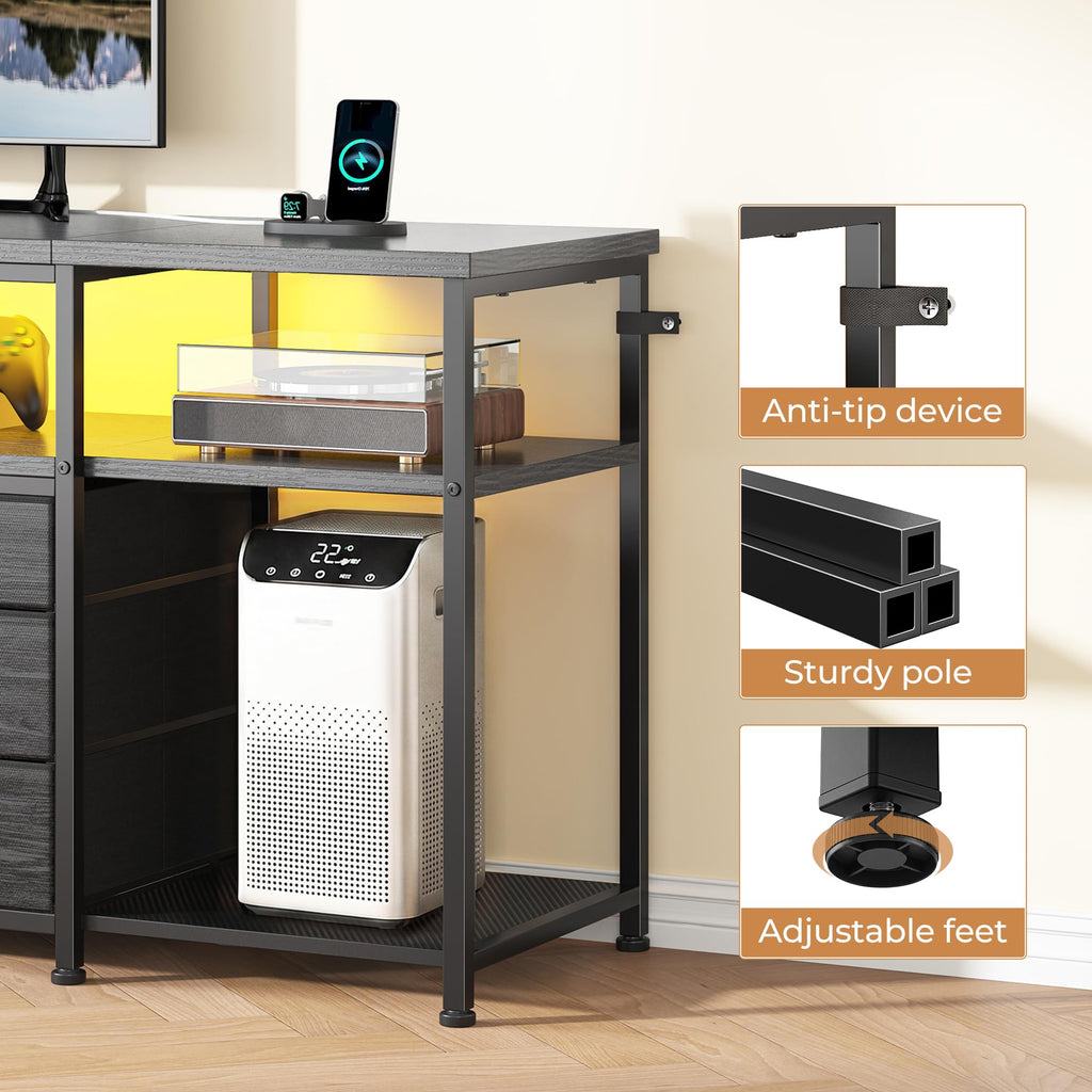 55" W TV Stand with 9 Drawers I565