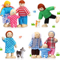 Wooden Dollhouse Family Set Mini People I6872