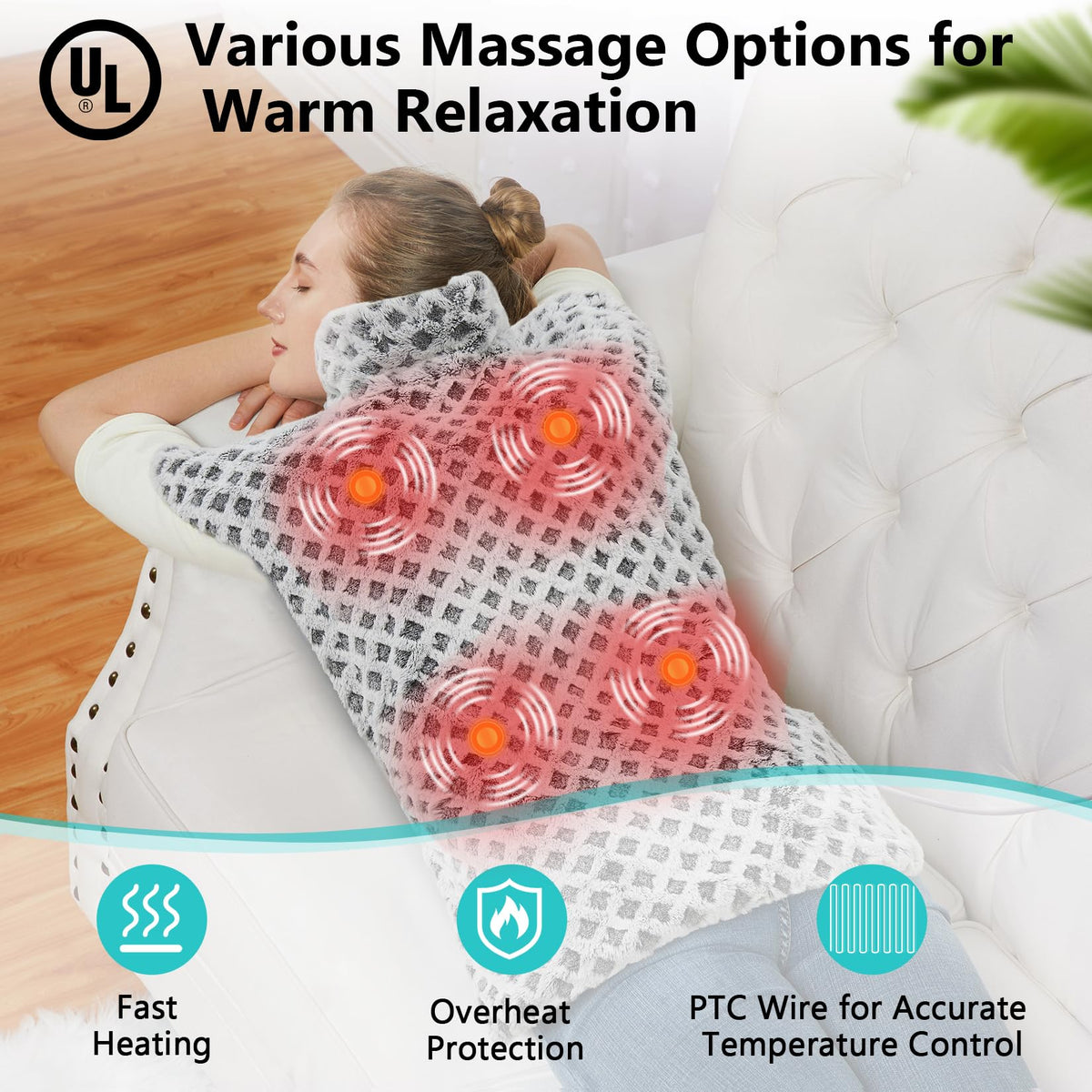4 Massaging Heating Pad E41007