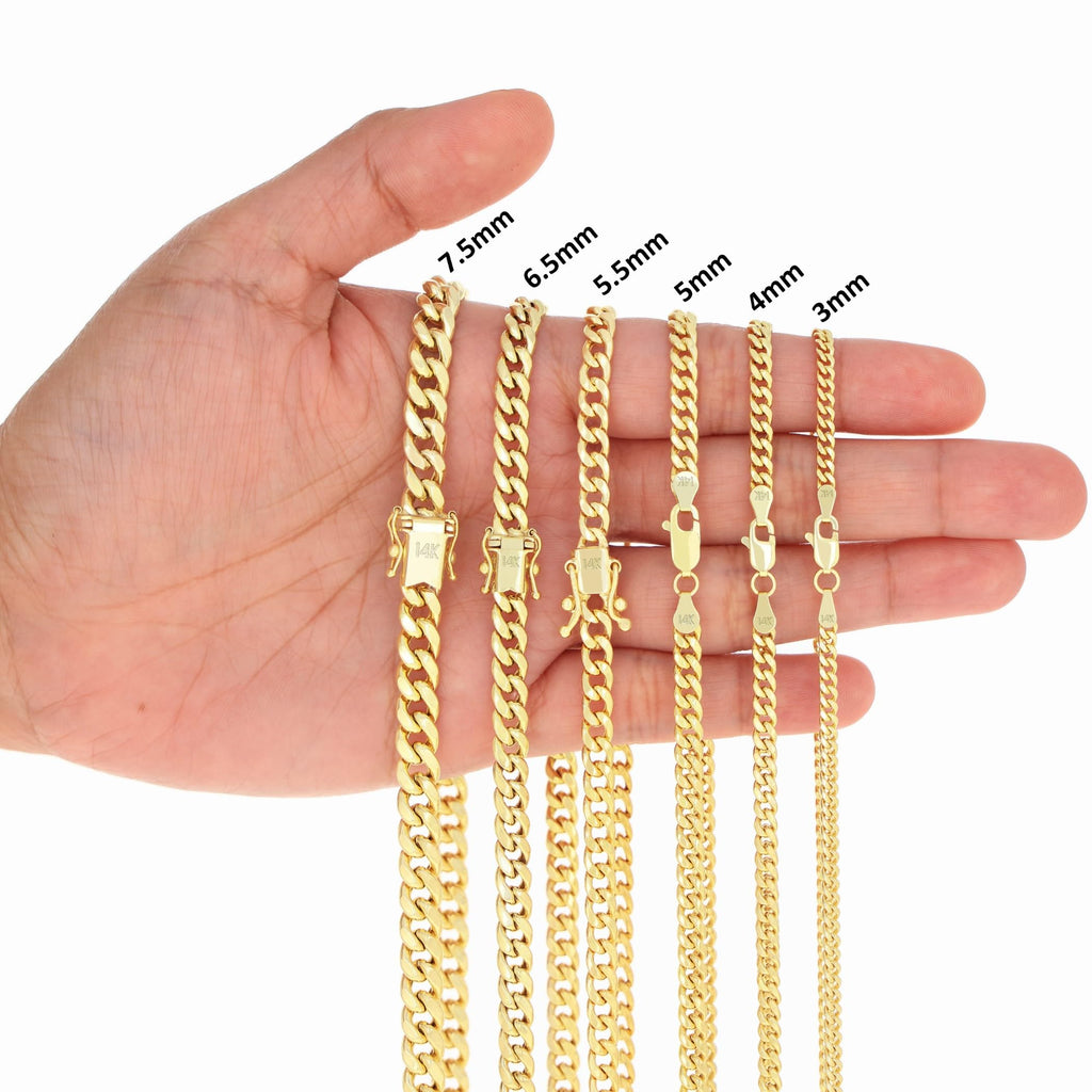 14K Yellow Gold Cuban Link Chain Necklace I135157
