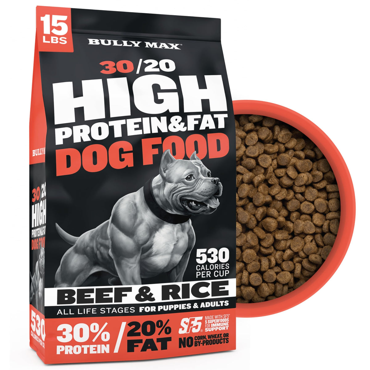 High Protein Beef Dog Food 15 lbs. Weight Gainer Supplement Bundle R34717