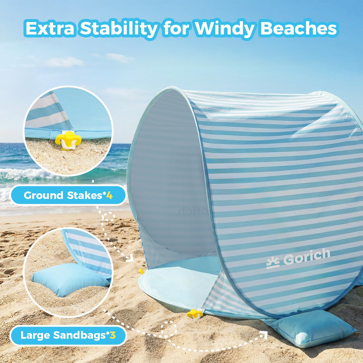 Pop Up Baby Beach Tent with UPF50+ UV Protection M627816