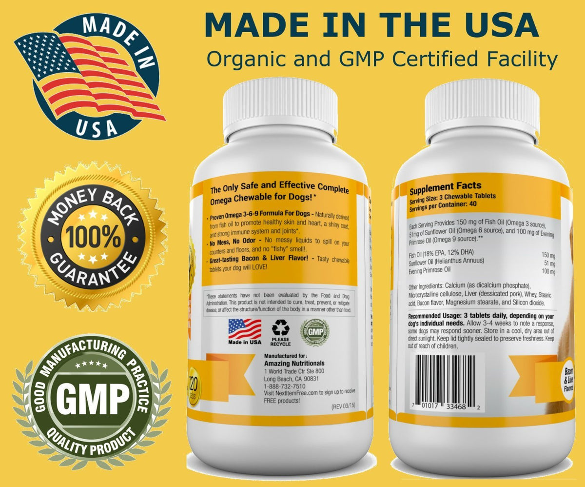 Omega-3 Fish Oil and Turmeric Curcumin Chews for Dogs G309884