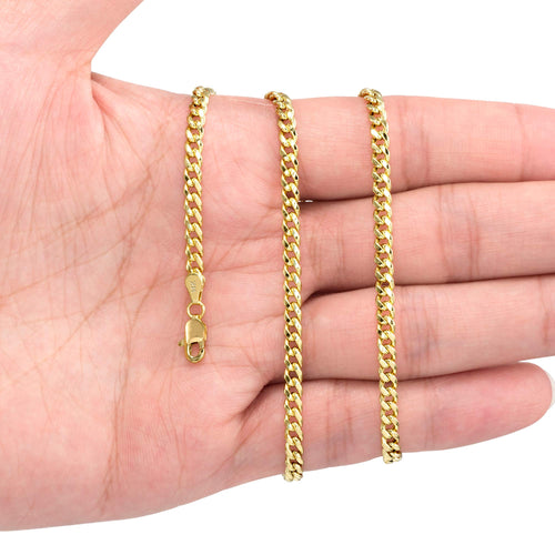 14K Yellow Gold Cuban Link Chain Necklace I135157