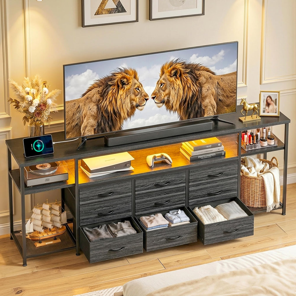 55" W TV Stand with 9 Drawers I565